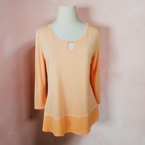 Soft Surroundings Peach Keyhole Women's Top